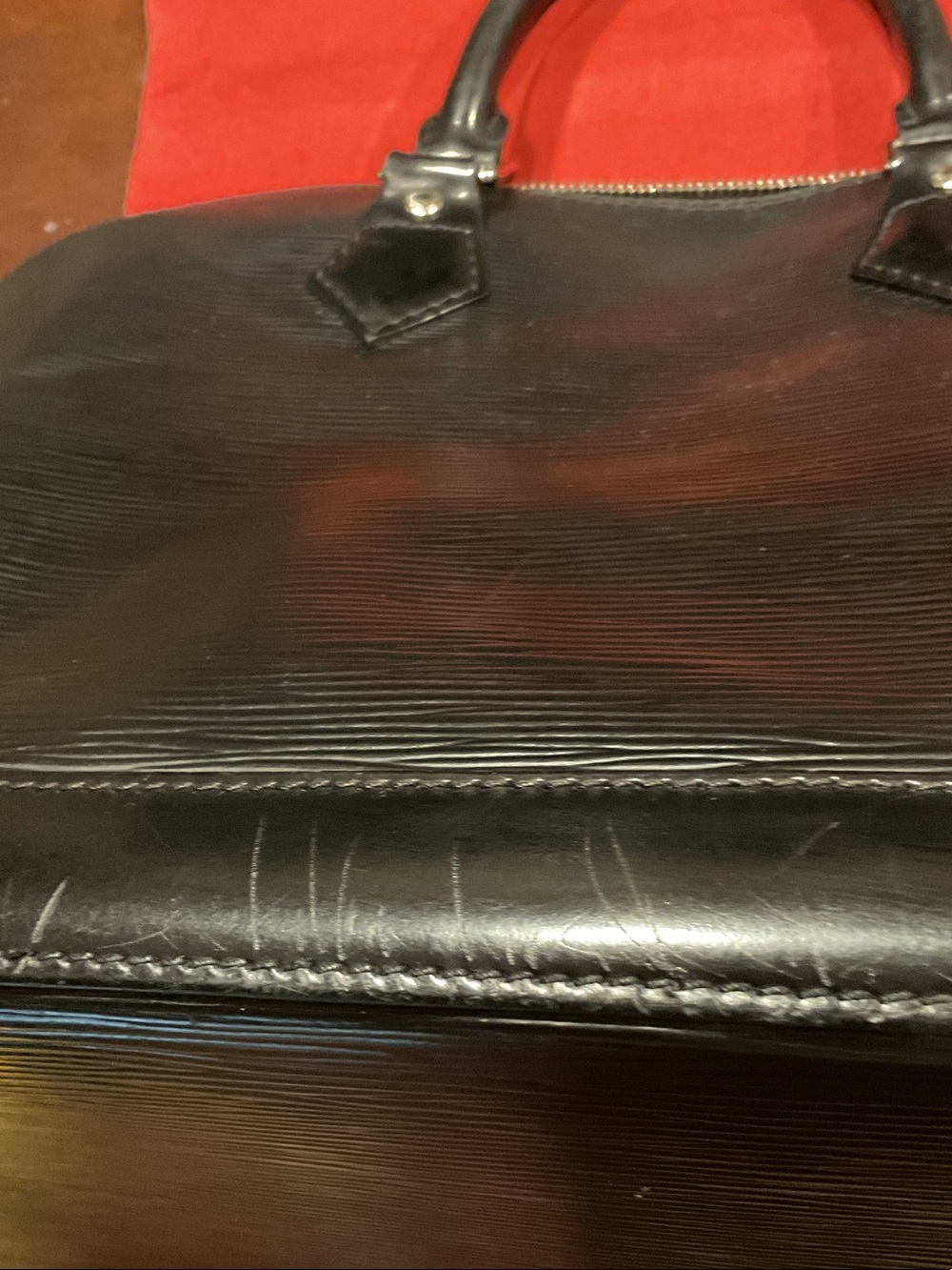 Louis Vuitton PM Black Textured Epi Leather Satchel with Silver-Tone Hardware - Picture 5 of 14